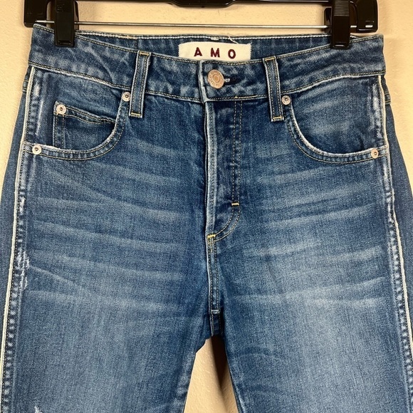 AMO Babe Old School Raw Hem Jeans Size 26 - Picture 3 of 9